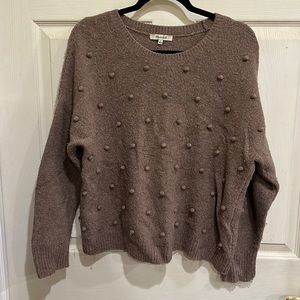 Madewell brown 3D puff sweater